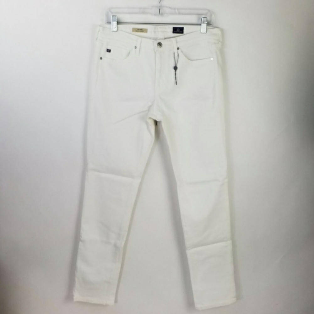 AG Adriano Goldschmied The Prima White Mid Rise Stretch Cigarette Jeans Women 29 - Picture 2 of 16